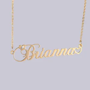 Cursive Custom Name Necklace With Diamond