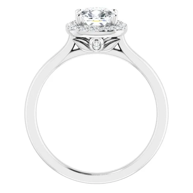 Cushion Cut Diamond Halo Engagement Ring
