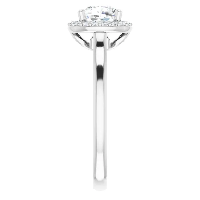 Cushion Cut Diamond Halo Engagement Ring