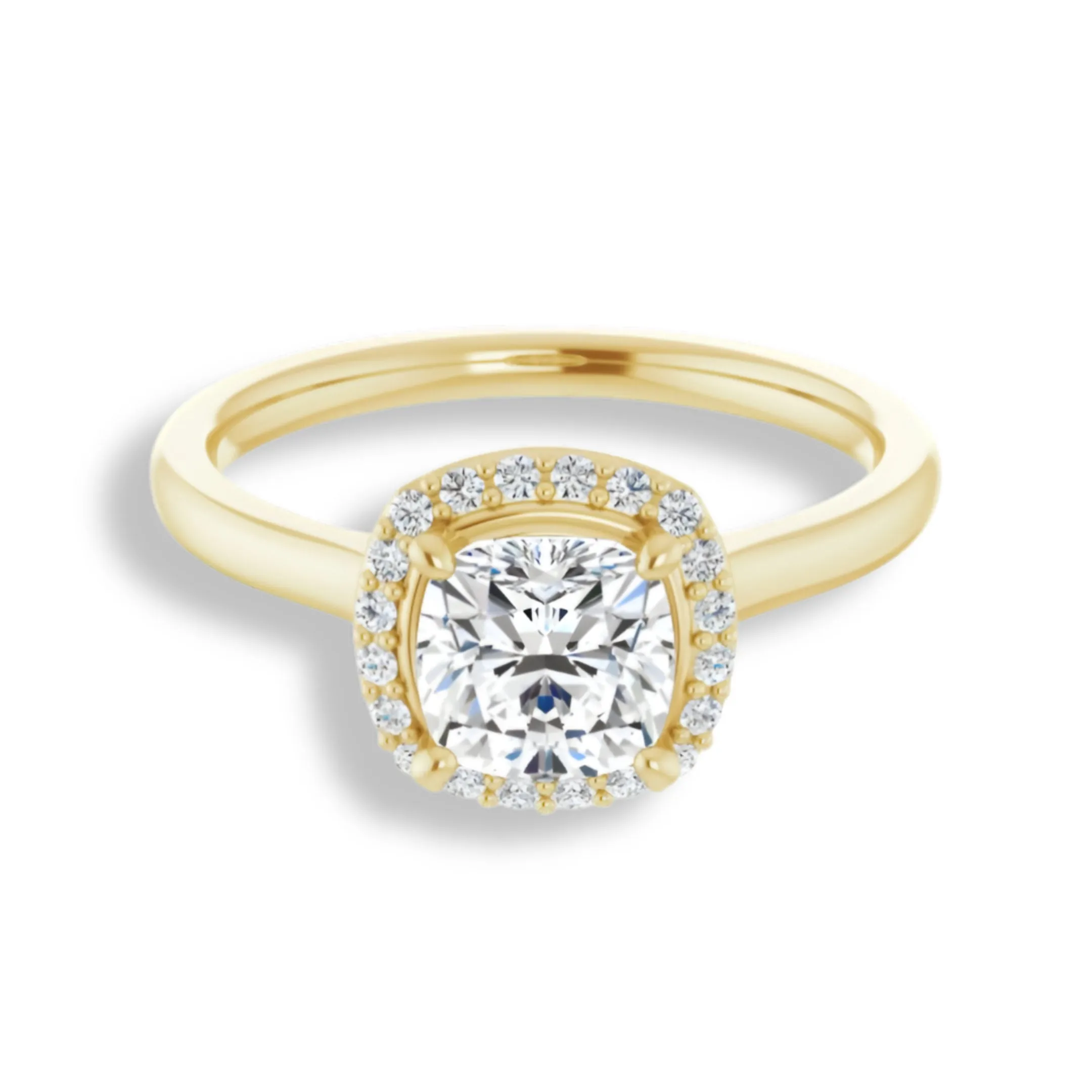 Cushion Cut Diamond Halo Engagement Ring