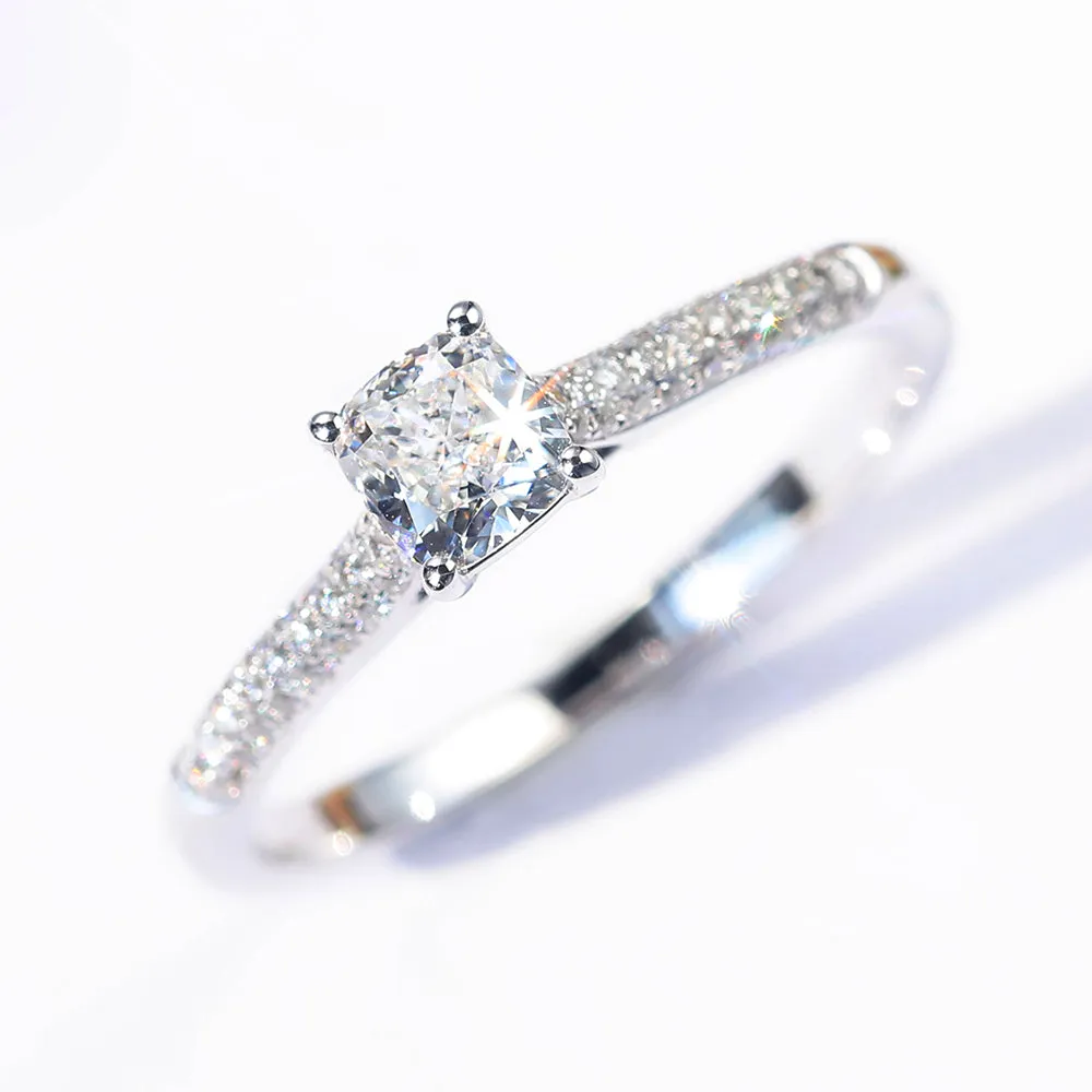 Cushion Cut GIA Diamond Engagement Ring