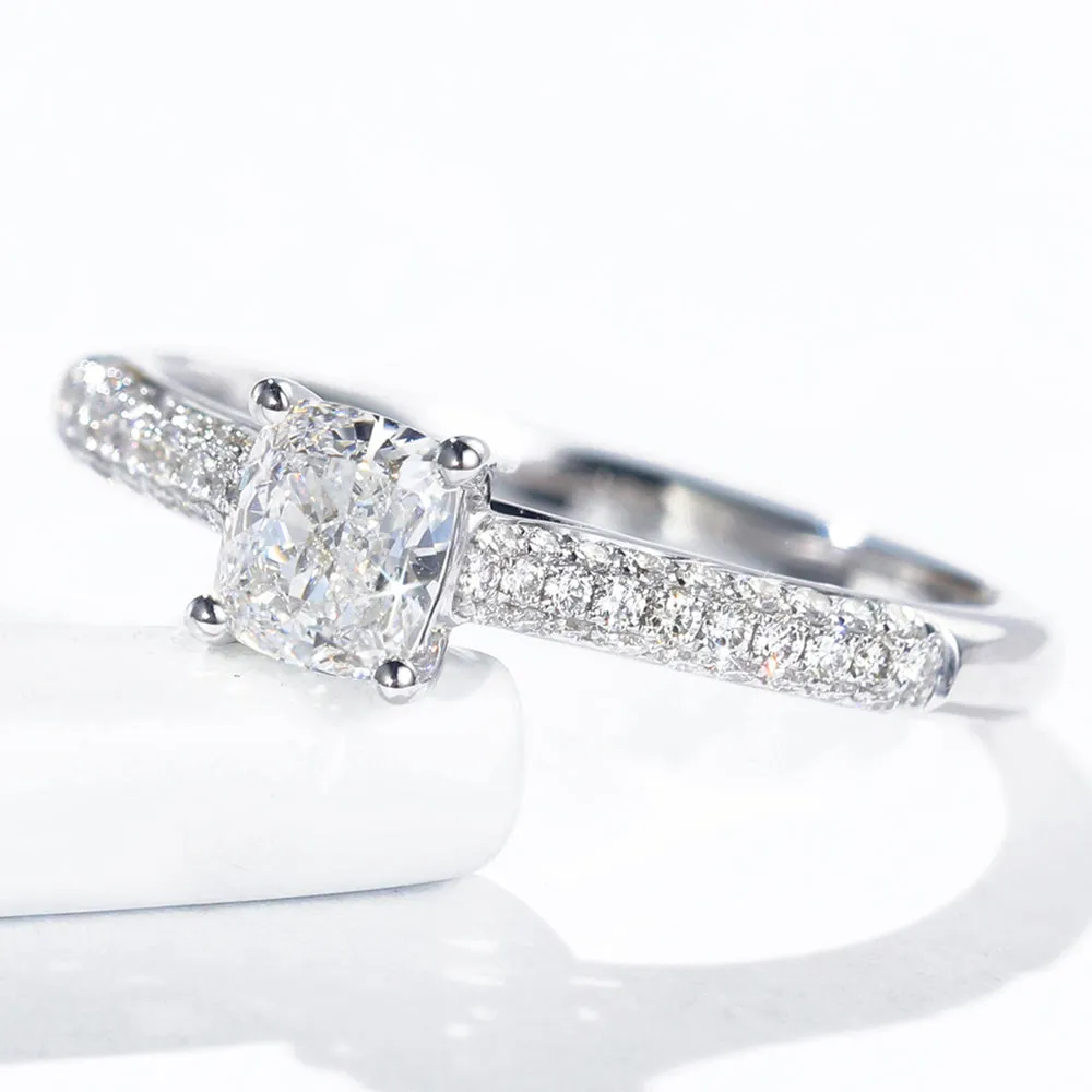 Cushion Cut GIA Diamond Engagement Ring