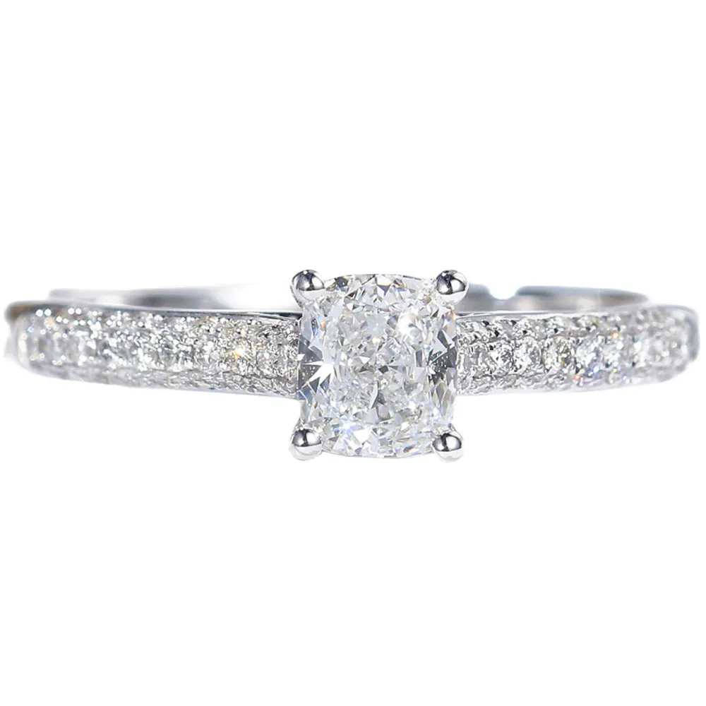 Cushion Cut GIA Diamond Engagement Ring