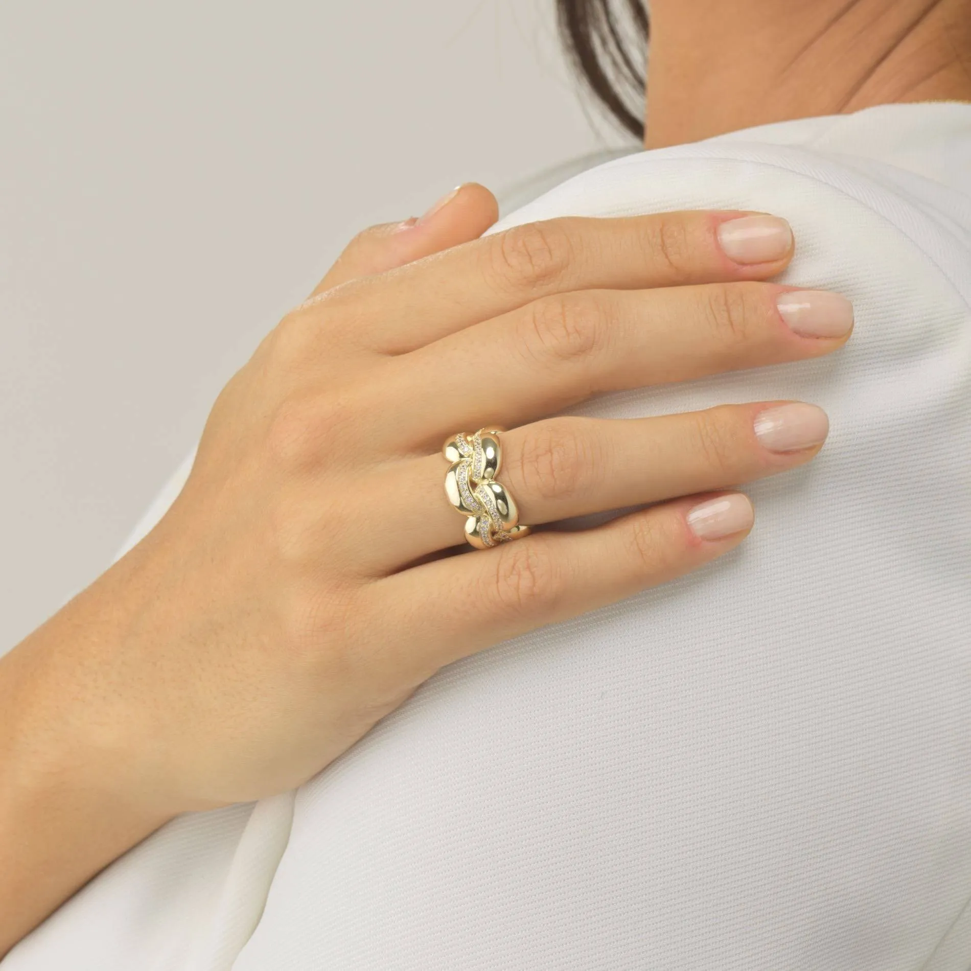 CZ Kneaded Ring