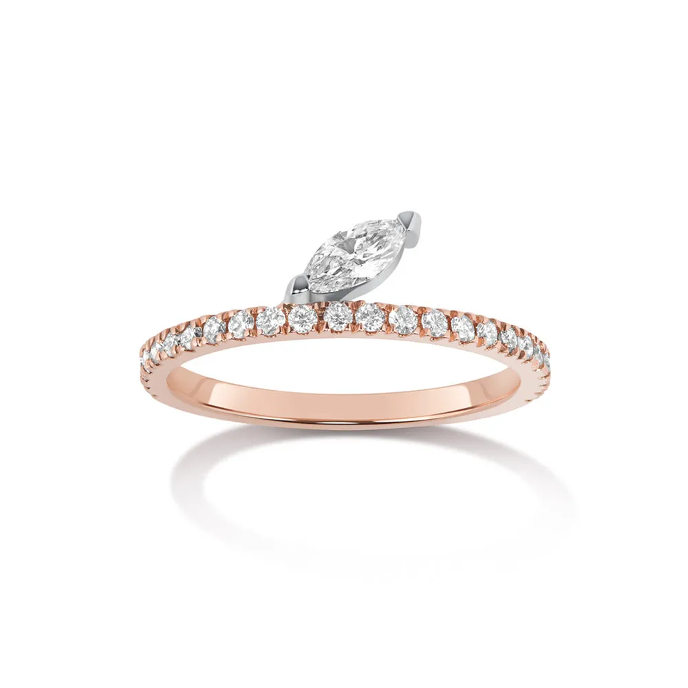 Defne Pavé Ring | Diamond Marquise