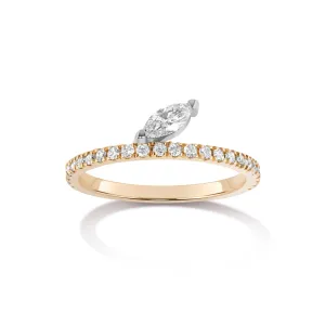 Defne Pavé Ring | Diamond Marquise