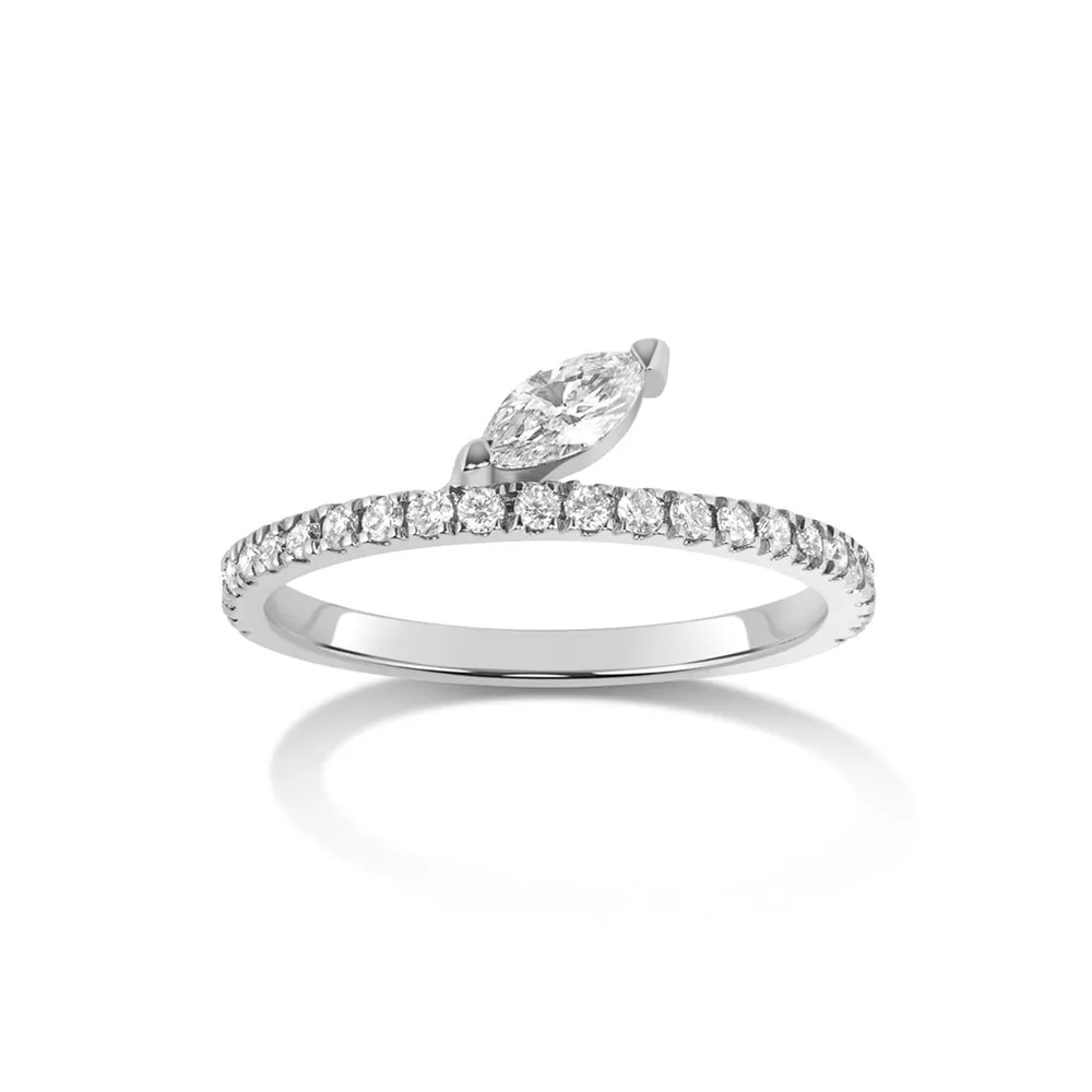 Defne Pavé Ring | Diamond Marquise