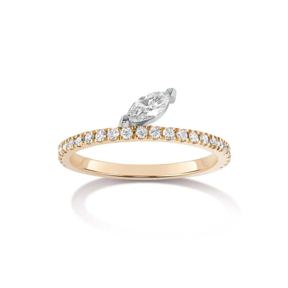 Defne Pavé Ring | Diamond Marquise