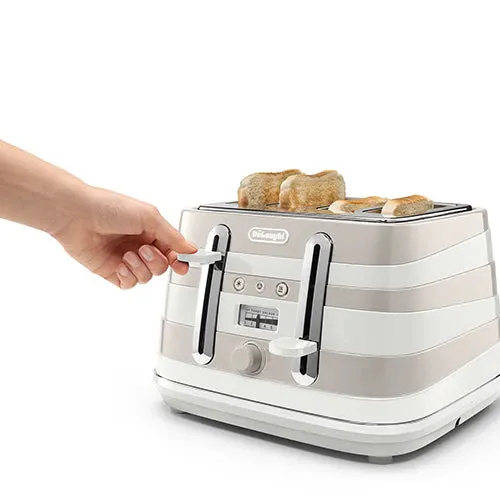 Delonghi Avvolta Class 4 Slice Toaster - Graceful White - CTAC4003.W