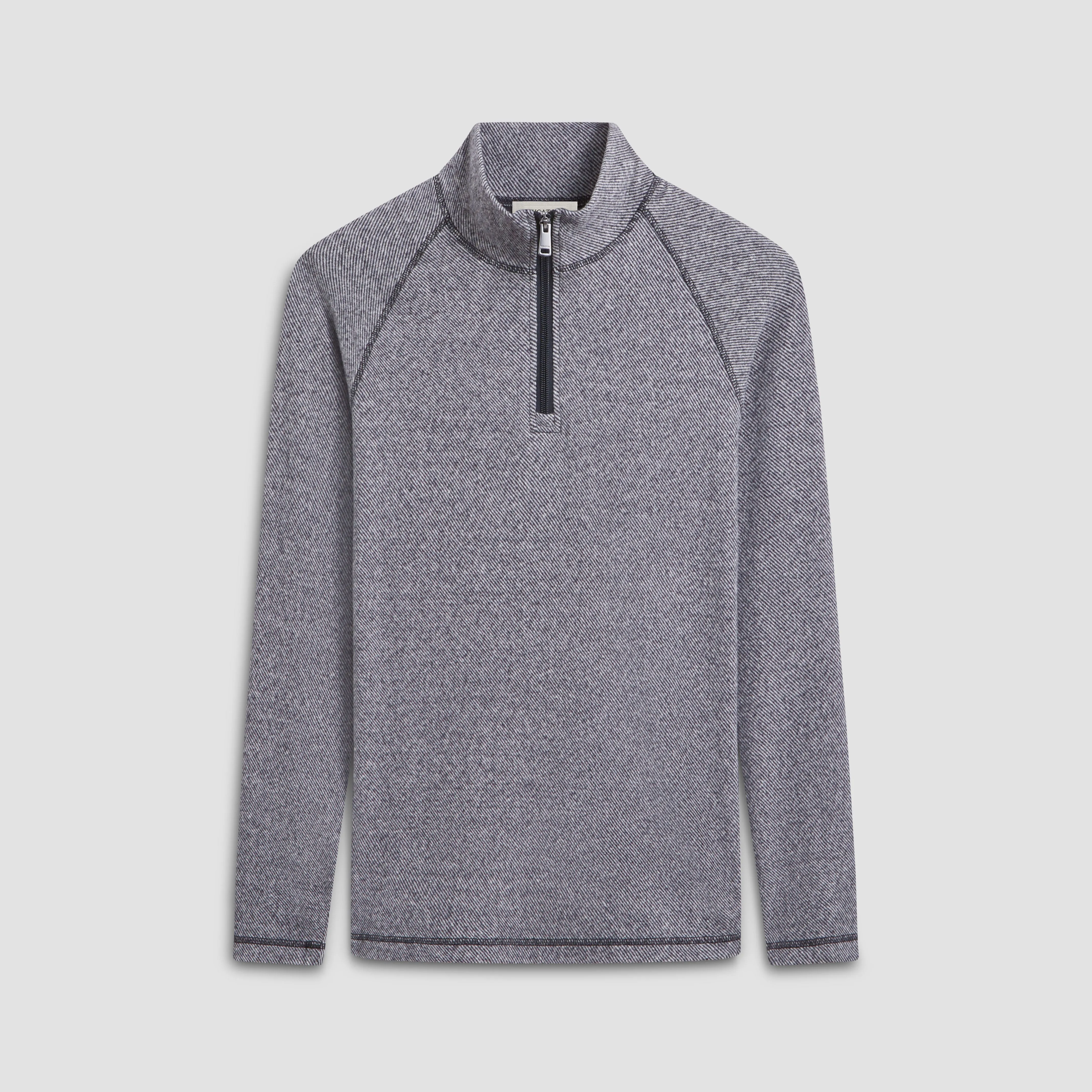Diagonal Pinstripe Quarter-Zip Pullover
