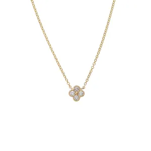 Diamond Four Leaf Clover Necklace 14K
