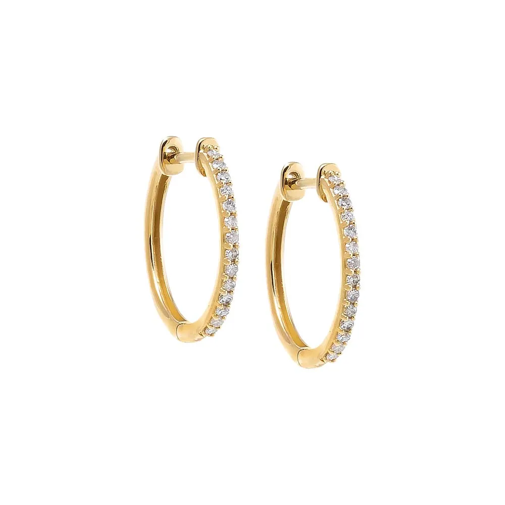 Diamond Pave Round Hoop Earring 14K