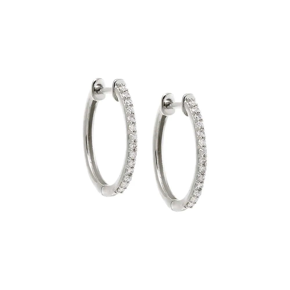 Diamond Pave Round Hoop Earring 14K