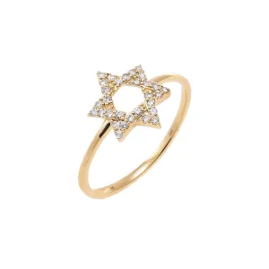 Diamond Pave Star Of David Ring 14K