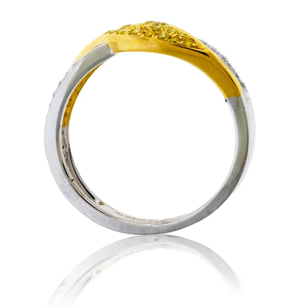 Diamond White Gold & Yellow Gold Bypass Ring