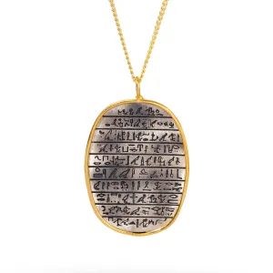 Divine Power Egyptian Symbols Pendant Sterling Silver Necklace