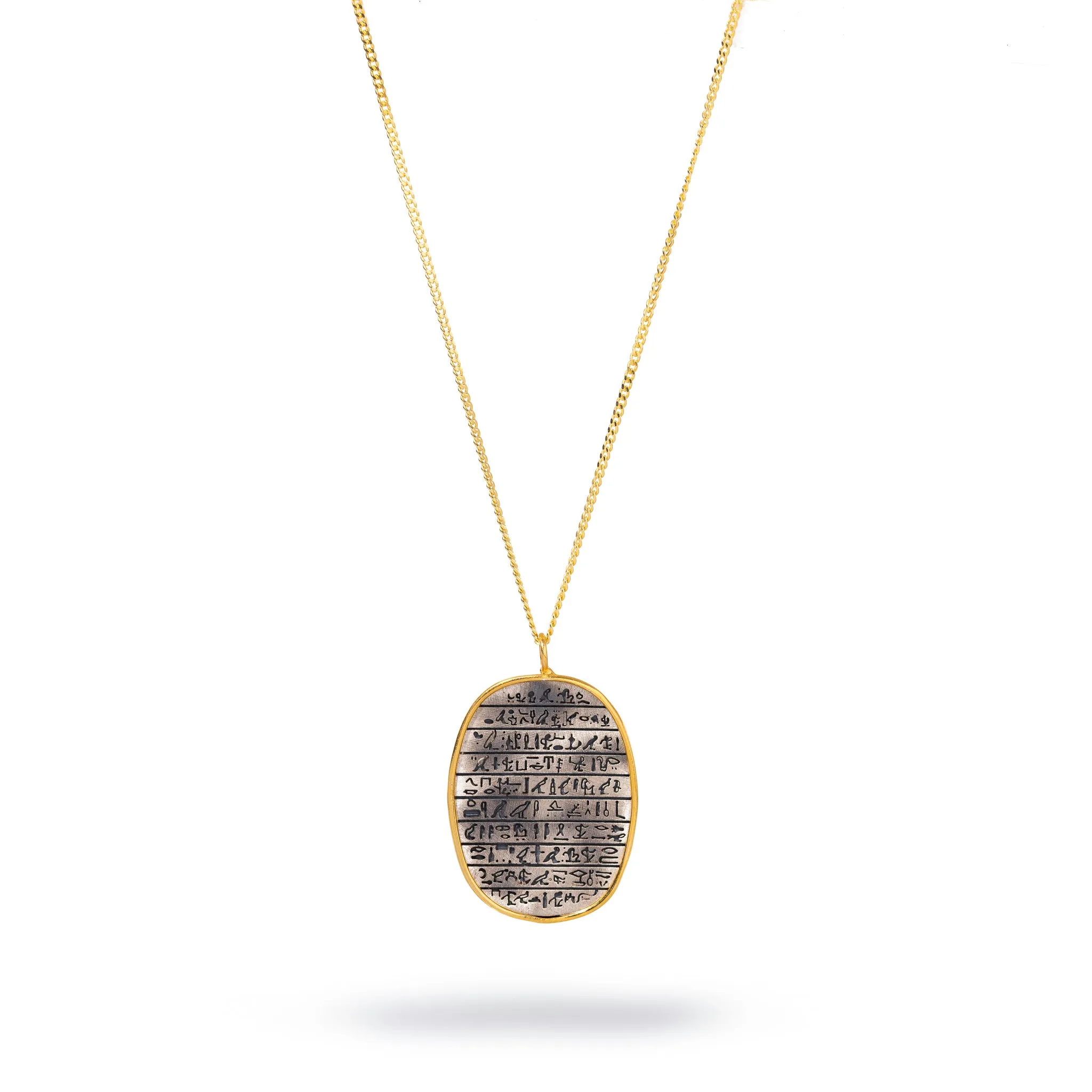 Divine Power Egyptian Symbols Pendant Sterling Silver Necklace