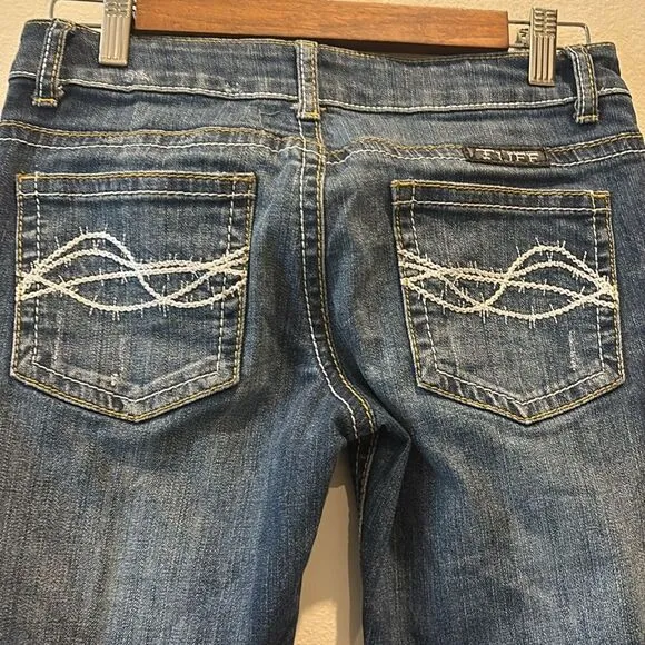 Don't Fence Me Boot Cut Western Jean Blue Denim Jeans 26 x 33