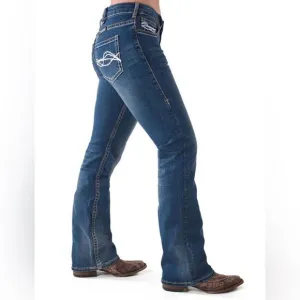 Don't Fence Me Boot Cut Western Jean Blue Denim Jeans 26 x 33
