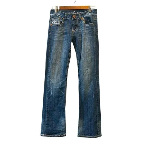 Don't Fence Me Boot Cut Western Jean Blue Denim Jeans 26 x 33
