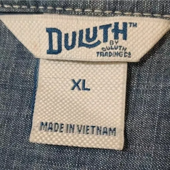 Duluth Rootstock Gathering Smock Sz XL Cargo Shirt Chore Jacket Denim Blue