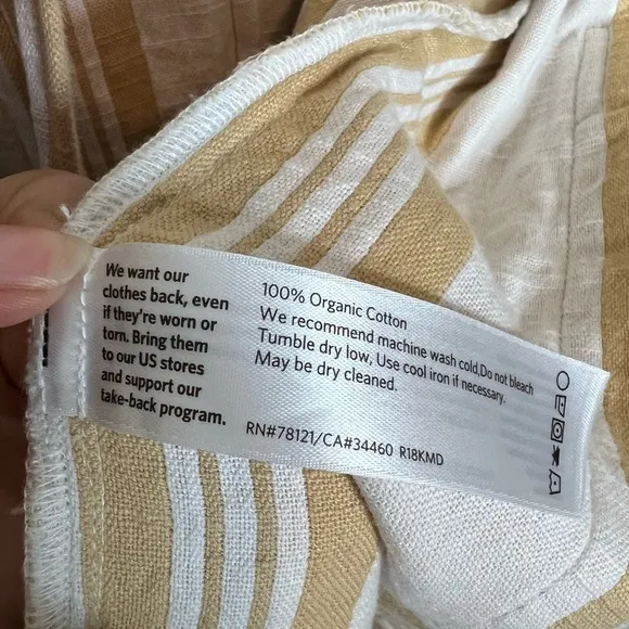 EILEEN FISHER Organic-Cotton Striped Kimono Jacket. Size L/XL