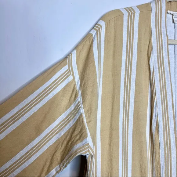 EILEEN FISHER Organic-Cotton Striped Kimono Jacket. Size L/XL