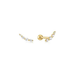 Eklexic Graduated CZ Curved Bar Earrings