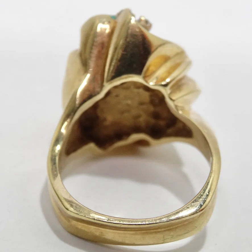 Emerald Uncut Diamond Cocktail Ring