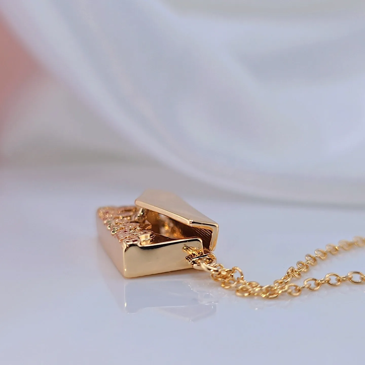 Engraved Openable Book Locket Necklace