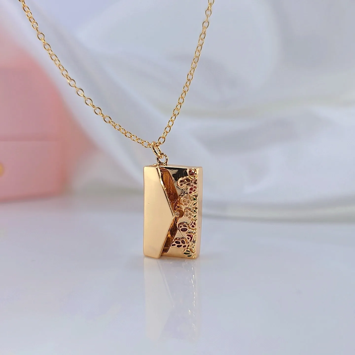 Engraved Openable Book Locket Necklace