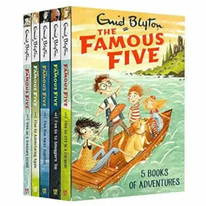 Enid Blyton Famous Five Series 1-5 Books Collection Set (Five On A Treasure Island, Five Go Adventuring Again)