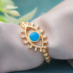 Evil Eye Ring Golden Border