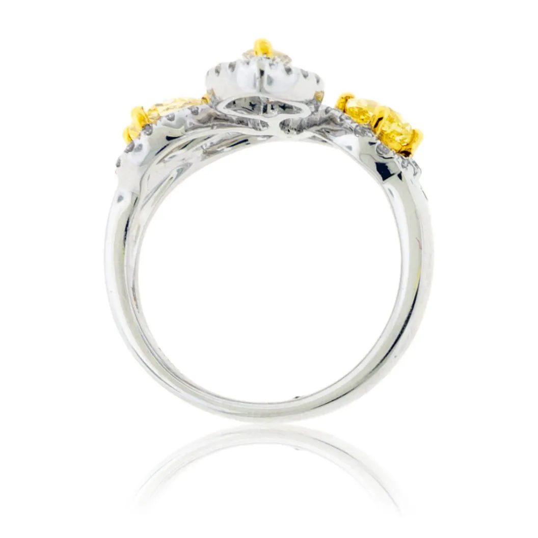 Fancy Natural Yellow Diamond & Diamond Accented Ring