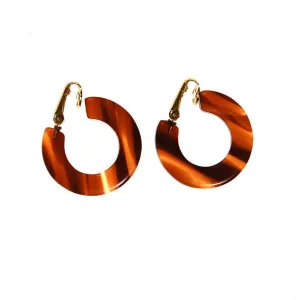 Faux Tortoise Lucite Hoop Earrings