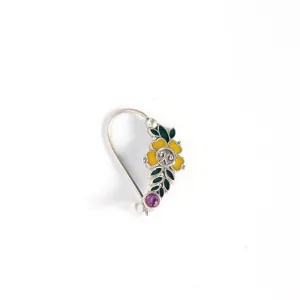 Floral Silver Nath/Nose Ring By Moha- Pierced Left