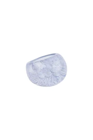 FLOWER LUCITE DOME SHAPE RESIN RING