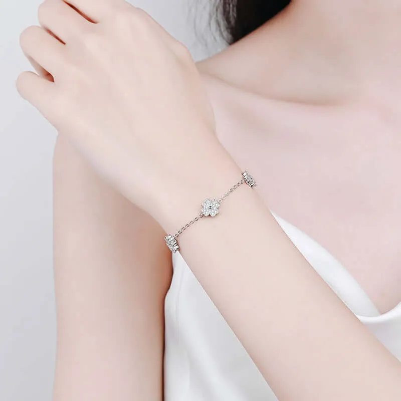 Four Leaf Clover Micro Moissanite Bracelet