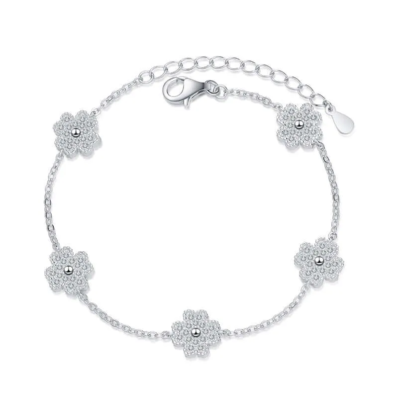 Four Leaf Clover Micro Moissanite Bracelet