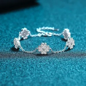 Four Leaf Clover Micro Moissanite Bracelet