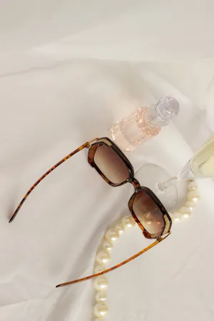 Front Lens Glitter Detail Hexagonal Sunglasses