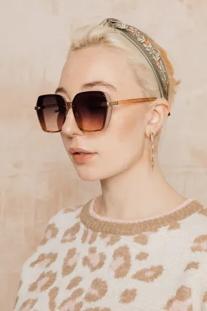Front Lens Glitter Detail Hexagonal Sunglasses