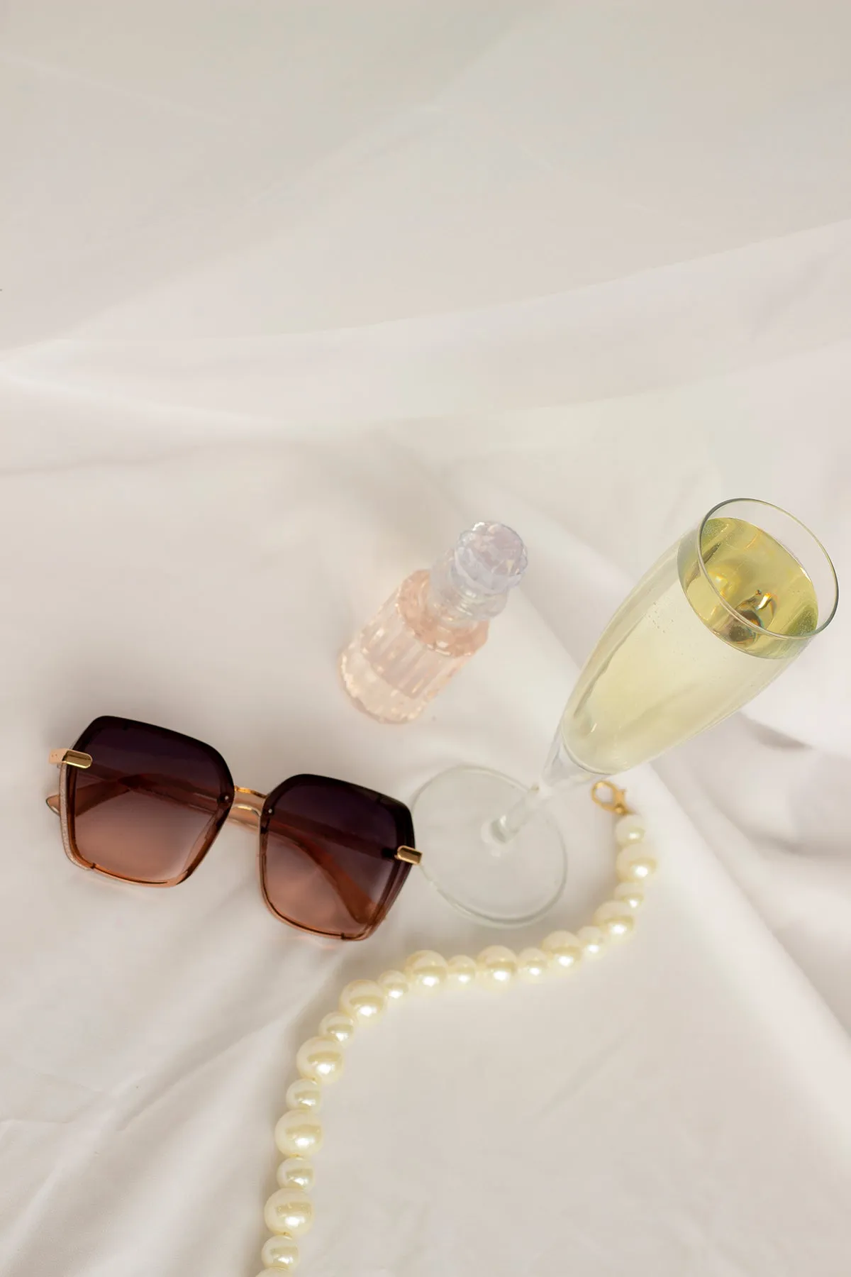 Front Lens Glitter Detail Hexagonal Sunglasses