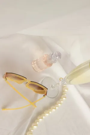 Front Lens Glitter Detail Hexagonal Sunglasses