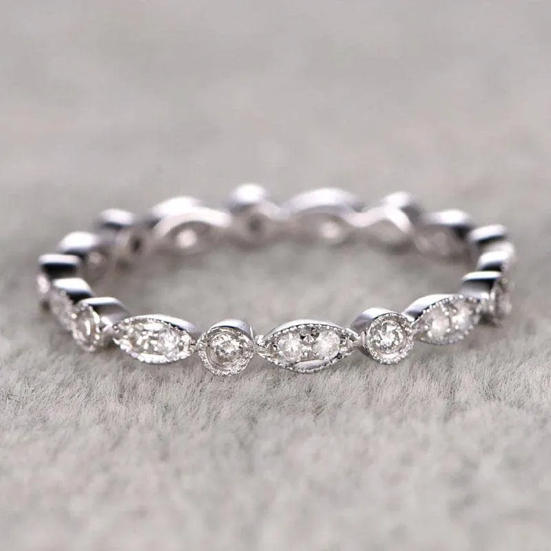 Full Eternity 4PC Stackable Ring Band Set