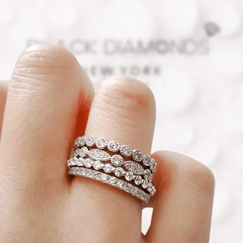 Full Eternity 4PC Stackable Ring Band Set