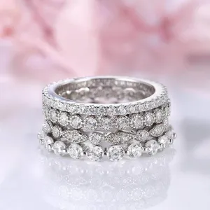 Full Eternity 4PC Stackable Ring Band Set