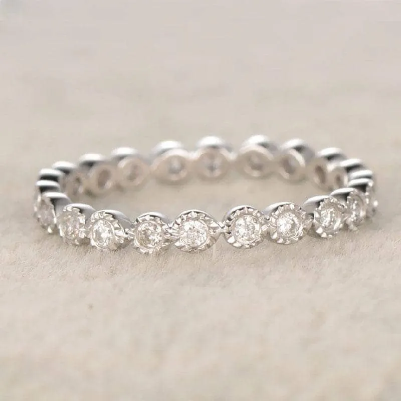 Full Eternity 4PC Stackable Ring Band Set