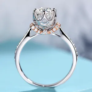 GIA Diamond Crown Engagement Ring