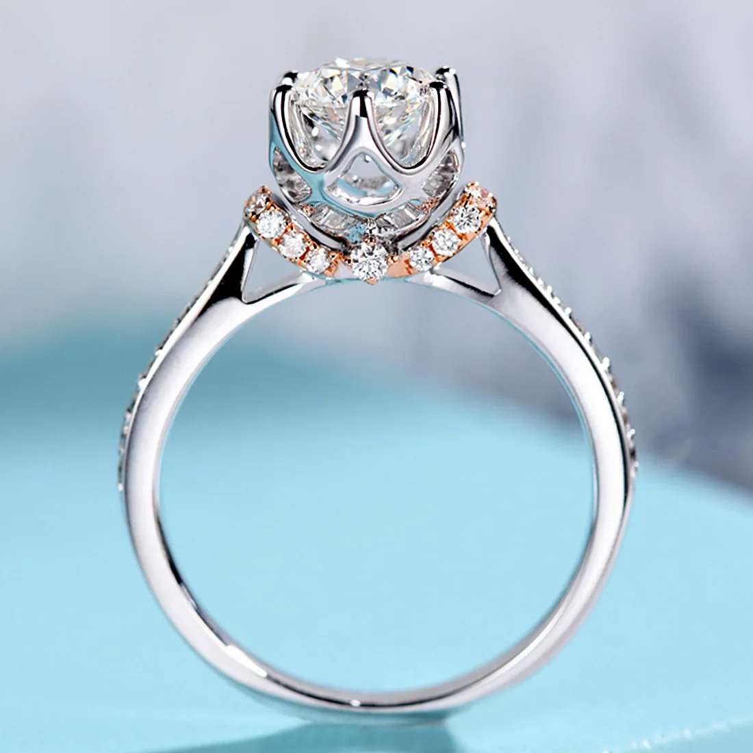 GIA Diamond Crown Engagement Ring